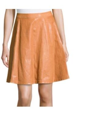 Diane Von Furstenberg Leather A line Skirt